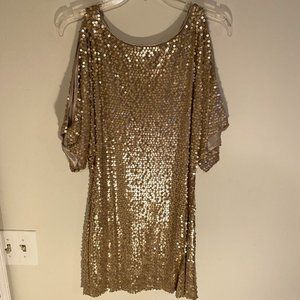 Aidan Mattox Gold Sequin Mini Dress